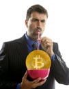Bitcoin BTC liquidity concept businessman drinking