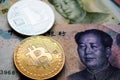 Bitcoin BTC and Litecoin LTC Coins on Chinese Yuan