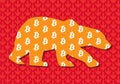 Bitcoin bearish btc red market trend Royalty Free Stock Photo