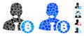 Bitcoin Call Operator Mosaic Icon of Round Dots Royalty Free Stock Photo