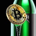 Bitcoin Cap on Green Bottle