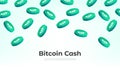 Bitcoin Cash BCH coin falling from the sky. BCH cryptocurrency concept banner background Royalty Free Stock Photo