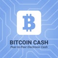Bitcoin cash flat icon with title on chipset background. Royalty Free Stock Photo