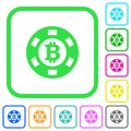 Bitcoin casino chip vivid colored flat icons