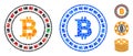 Bitcoin Casino Roulette Mosaic Icon of Round Dots