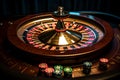 Bitcoin Casino Roulette Wheel - Claim Your Deposit Bonus Today (Background). AI