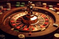 Bitcoin Casino Roulette Wheel - Claim Your Deposit Bonus Today (Background). AI