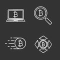 Bitcoin chalk icons set