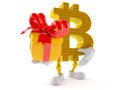 Bitcoin character holding gift