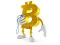 Bitcoin character holding whistle