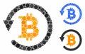 Bitcoin chargeback Composition Icon of Circle Dots