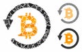 Bitcoin chargeback Composition Icon of Rugged Elements