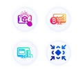 Bitcoin chart, Augmented reality and Online payment icons set. Minimize sign. Vector Royalty Free Stock Photo