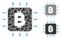 Bitcoin chip Composition Icon of Abrupt Elements