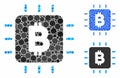 Bitcoin chip Mosaic Icon of Circle Dots