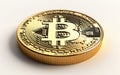 Bitcoin on Clear Background with Gold Crypto Coin -Generative Ai Royalty Free Stock Photo
