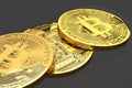 Bitcoin close up. Cryptocurrency Bitcoin. Investment concept.3d illustration