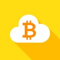 Bitcoin Cloud Flat Icon