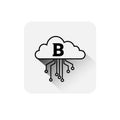 Bitcoin Cloud Icon Digital Web Money Crypto Currency Logo Concept