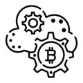 Bitcoin Cloud Mining icon vector Royalty Free Stock Photo