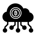 Bitcoin cloud, bitcoin cloud mining, bitcoin network, cloud mining fully editable vector icons