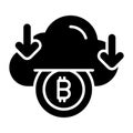 Bitcoin cloud mining vector design in modern style, ready to use icon