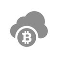 Bitcoin cloud storage vector icon