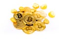 Bitcoin coin golden coin,stack of cryptocurrencies bitcoin isolated on white background,Bitcoin coin golden