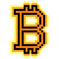 Bitcoin coin icon pixel art. Cryptocurrency