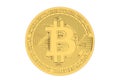 Bitcoin coin isolated on white background. Gold bitcoin.3d illustration