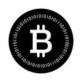 Bitcoin coin solid icon. vector illustration isolated on white. glyph style design, designed for web and app. Eps 10 Royalty Free Stock Photo