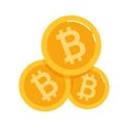 Bitcoin coins. Blockchain technologies, bitcoins, altcoins, finance, digital money market, cryptocurrency. Vector