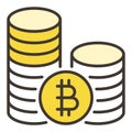 Bitcoin Coins vector Crypto Coin colored icon or logo element