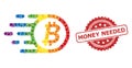 Textured Money Needed Seal and LGBT Bitcoin Collage
