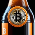 Bitcoin Concept with Bottle Cap Royalty Free Stock Photo