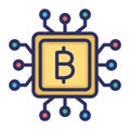 Bitcoin cpu, cpu mining, fpga mining, cpu fully editable vector icons