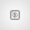 Bitcoin cpu vector icon sign symbol Royalty Free Stock Photo