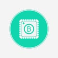 Bitcoin cpu vector icon sign symbol Royalty Free Stock Photo
