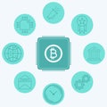 Bitcoin cpu vector icon sign symbol Royalty Free Stock Photo