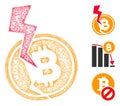 Bitcoin Crash Lightning Polygonal Web Vector Mesh Illustration Royalty Free Stock Photo