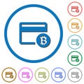 Bitcoin credit card icons with shadows and outlines Royalty Free Stock Photo