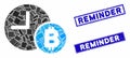 Bitcoin Credit Clock Mosaic and Distress Rectangle Reminder Watermarks