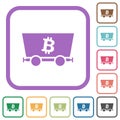 Bitcoin criptocurrency mining simple icons Royalty Free Stock Photo