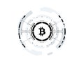 Bitcoin cryptocurrency futuristic circle vector illustration Royalty Free Stock Photo