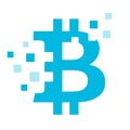 Bitcoin crypto currency crash concept icon Royalty Free Stock Photo
