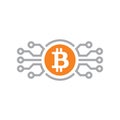 Bitcoin crypto currency - icon vector illustration. Blockchain sign.