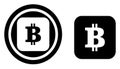 Bitcoin Crypto Currency Logo Sign Symbol Icon On Circle On Rounded Square Shaped On White Background