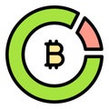 Bitcoin crypto icon vector flat Royalty Free Stock Photo