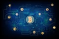 Bitcoin cryptocurrency blockchain abstract background concept