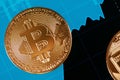 Bitcoin Cryptocurrency Closeup Royalty Free Stock Photo